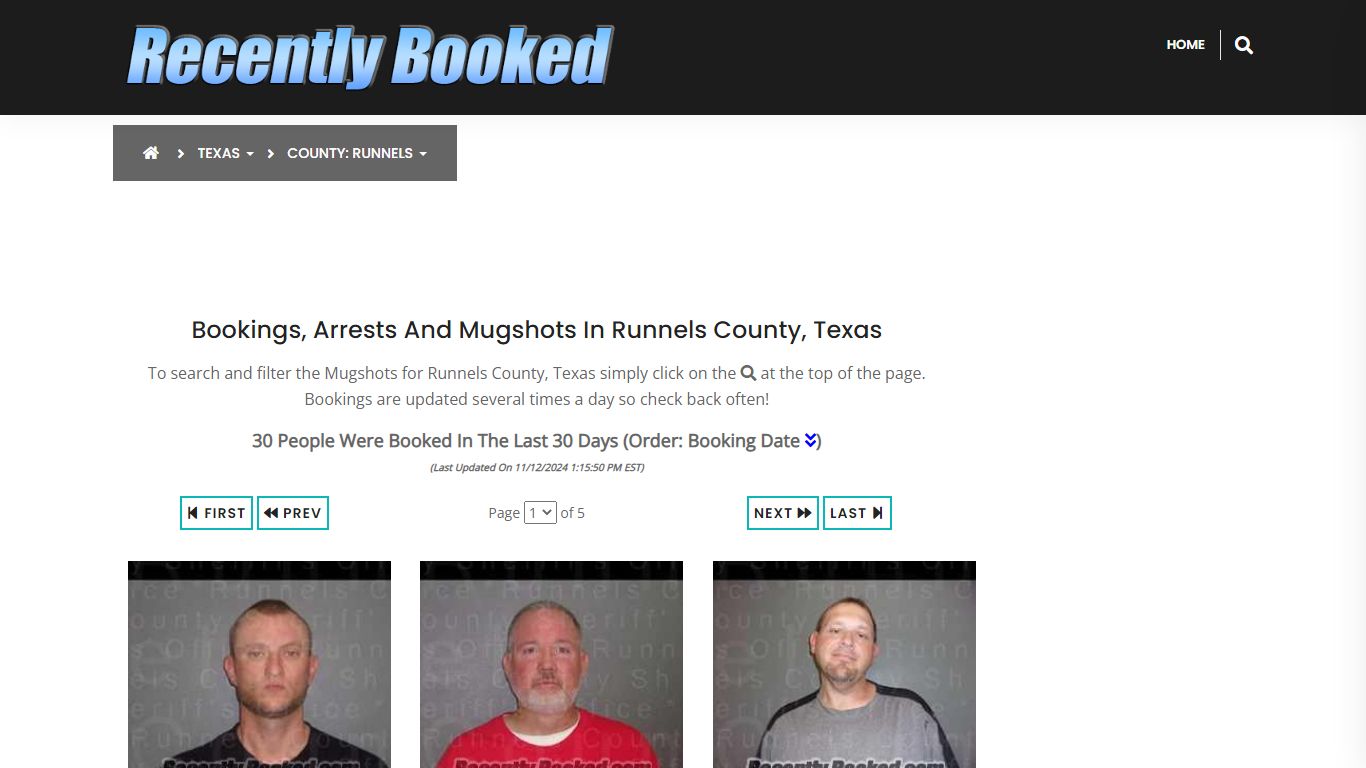 Bookings, Arrests and Mugshots in Runnels County, Texas - Recently Booked