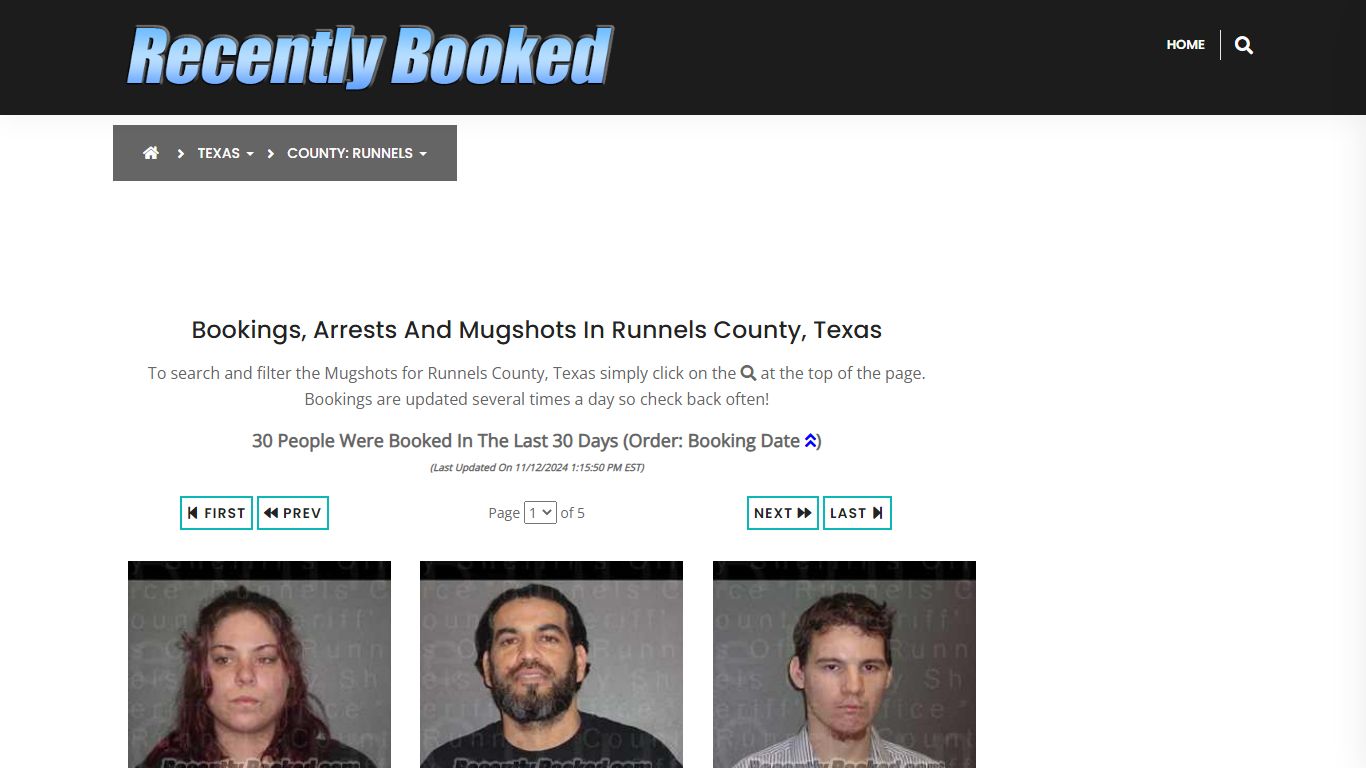 Bookings, Arrests and Mugshots in Runnels County, Texas - Recently Booked