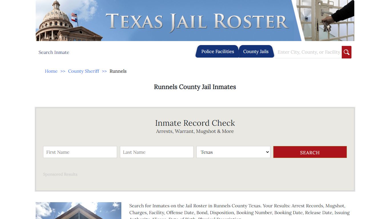 Runnels County Jail Inmates - Jail Roster Search